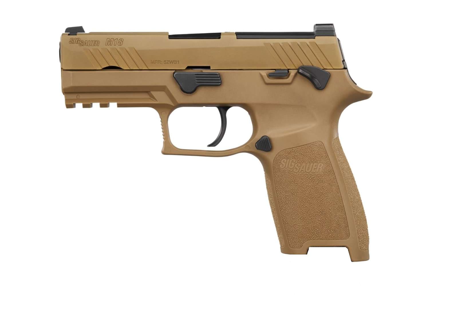 SIG SAUER M18 CSS 9MM PISTOL 3.9″ COYOTE TAN M.S. 3-10RD MAGS