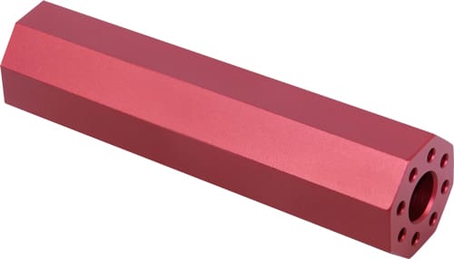 GUNTEC AR15 FAKE SUPPRESSOR – 4.5″ 1/2X28 THREADS RED