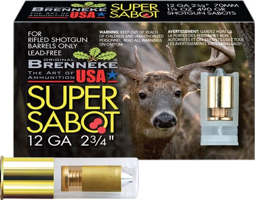 BRENNEKE USA SUPER SABOT 12GA – 2.75″ 1-1/8OZ SLUG 5RD 50BX/CS