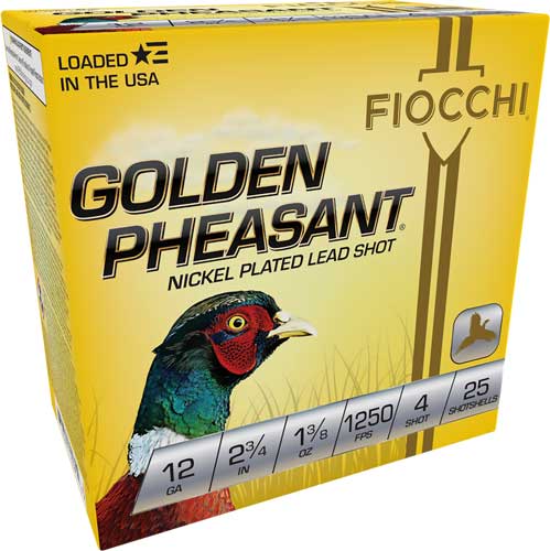 FIOCCHI GOLDEN PHEASANT 12GA – 2.75″ 1-3/8OZ #4 25RD 10BX/CS