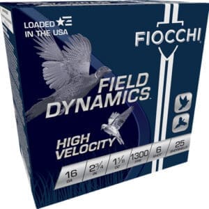 FIOCCHI 16GA 2.75" 1-1/8OZ #6 - 1300FPS 25RD 10BX/CS