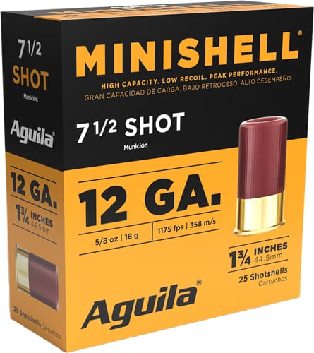 AGUILA MINI-SHELL 12GA 1.75″ – 5/8OZ #7.5 25RD 10BX/CS