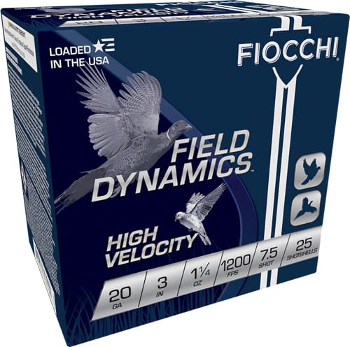 FIOCCHI 20GA 3″ 1-1/4OZ #7.5 – 1200FPS 25RD 10BX/CS