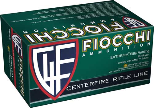 FIOCCHI 204 RUGER 32GR V-MAX – 50RD 20BX/CS