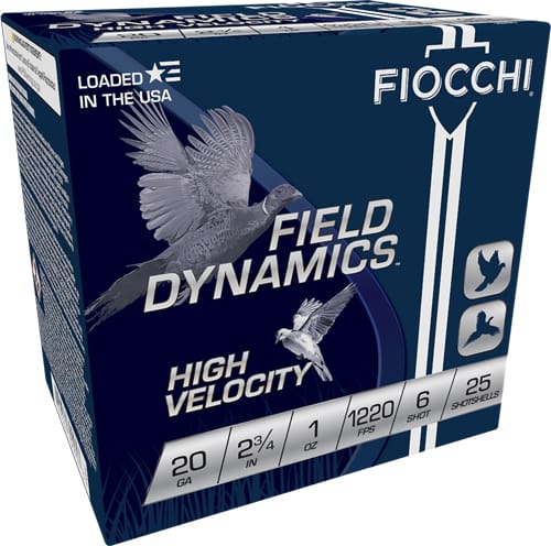 FIOCCHI 20GA 2.75″ 1OZ #6 – 1220FPS 25RD 10BX/CS