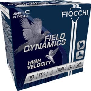 FIOCCHI 20GA 2.75" 1OZ #7.5 - 1220FPS 25RD 10BX/CS