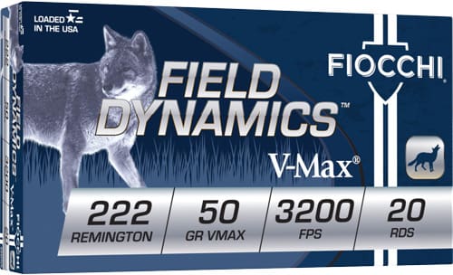 FIOCCHI 222 REM 50GR V-MAX – 20RD 10BX/CS