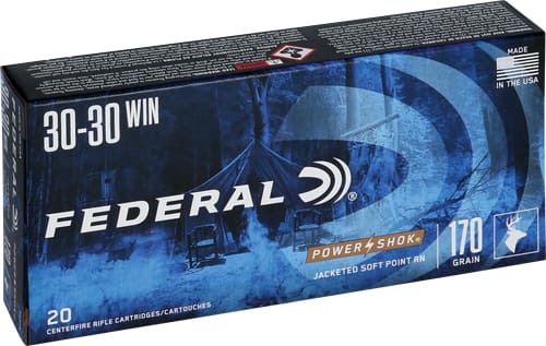 FEDERAL POWER-SHOK 30-30 WIN – 170GR RN 20RD 10BX/CS