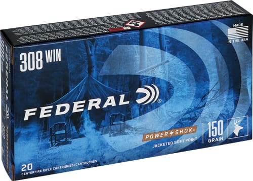 FEDERAL POWER-SHOK 308 WIN – 150GR SP 20RD 10BX/CS