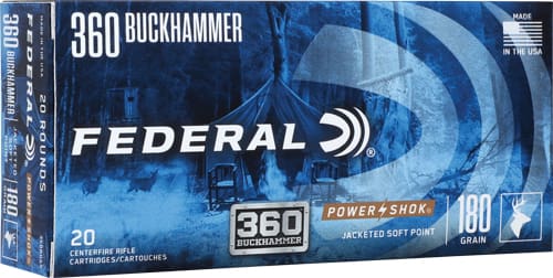 FEDERAL POWER-SHOK 360 – BUCKHAMMER 180GR SP 20RD 10B/C