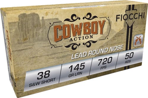 FIOCCHI 38 S&W SHORT 145GR – LEAD-RN 50RD 20BX/CS