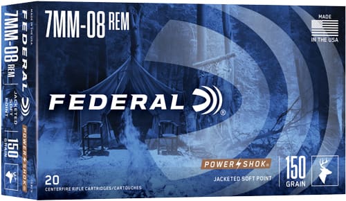 FEDERAL POWER-SHOK 7MM-08 REM – 150GR SP 20RD 10BX/CS