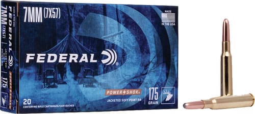 FEDERAL POWER-SHOK 7X57MM – MAUSER 175GR SP 20RD 10BX/CS