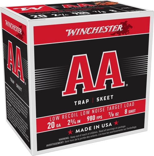 WINCHESTER AA 20GA 2.75″ 7/8OX – #8 890FPS 250RD CASE LOT
