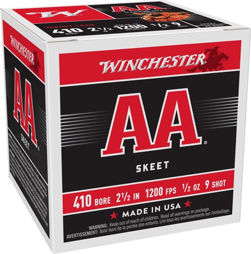 WINCHESTER AA 410 2.5″ 1/2OZ – #9 1200FPS 250RD CASE LOT
