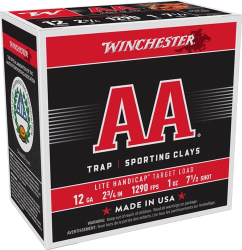 WINCHESTER AA 12GA 2.75″ 1OZ – #7.5 1290FPS 250RD CASE LOT
