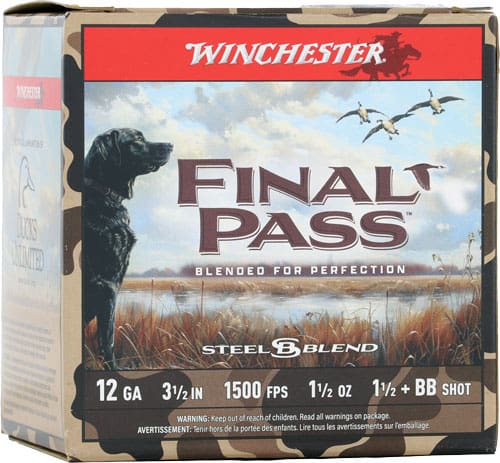 WINCHESTER FINAL PASS 12GA 3″ – 1-1/2OZ #BB & 1.5 25RD 10BX/CS