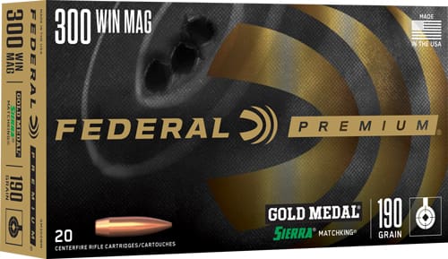 FEDERAL GOLD MEDAL 300 WIN MAG – 190GR MATCHKING 20RD 10BX/CS