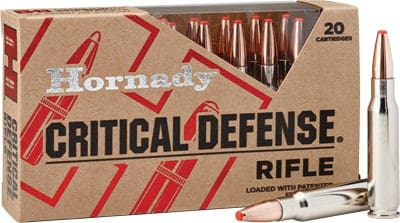 HORNADY CRITICAL DEFENSE 308 – WIN 155GR FTX 20RD 10BX/CS