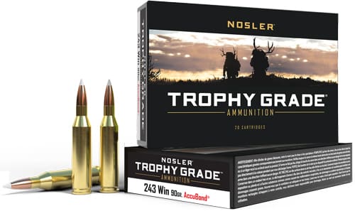 NOSLER TROPHY GRADE 243 WIN – 90GR ACCUBOND TIP 20RD 10BX/CS