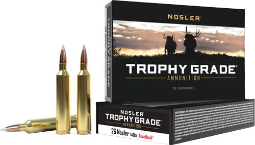 NOSLER TROPHY GRADE 26 NOSLER – 140GR ACCUBOND 20RD 10BX/CS