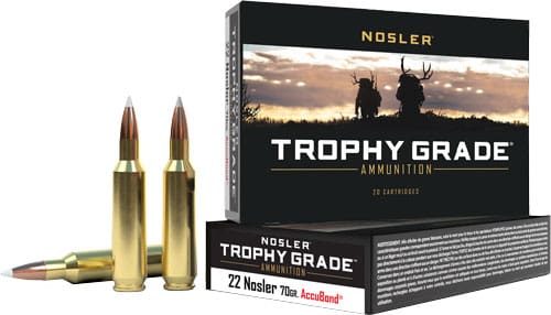 NOSLER TROPHY GRADE 22 NOSLER – 70GR ACCUBOND TIP 20RD 10BX/CS