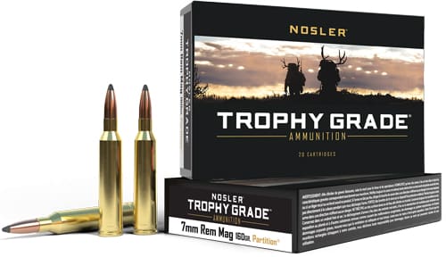 NOSLER TROPHY 7MM REM MAG – 160GR PARTITION TIP 20RD 10B/C