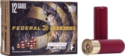 FEDERAL PREMIUM 12GA 3″ 00 – BUCK 15 PELLETS 5RD 50BX/CS