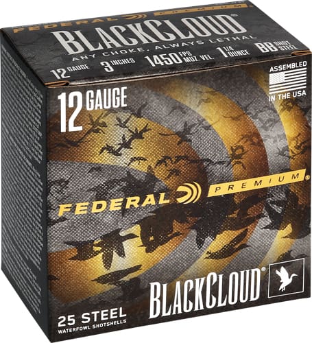 FEDERAL BLCK CLOUD 12GA 3″ – 1-1/4OZ #BB 1450FPS 25RD 10B/C