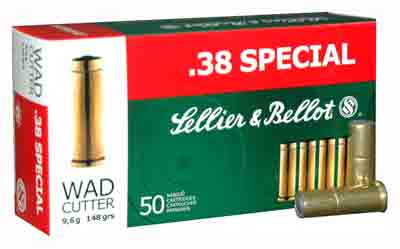 S&B 38 SPECIAL 148GR LEAD – WADCUTTER 50RD 24BX/CS