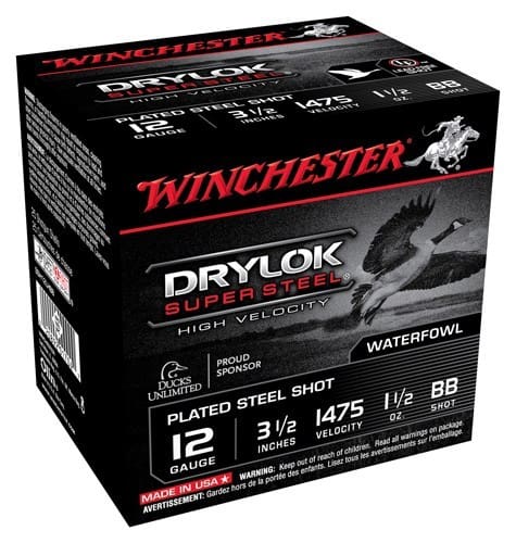 WINCHESTER DRYLOK 12GA 3.5″ – 1-1/2OZ #BB 1475FPS 25RD 10B/C