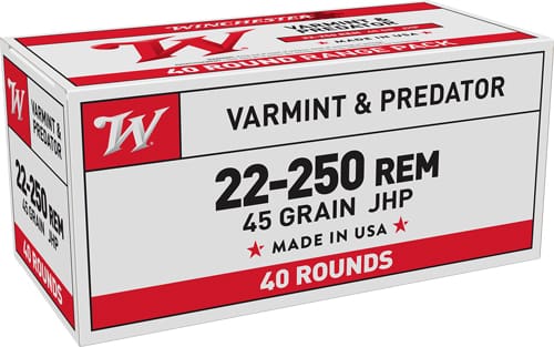 WINCHESTER USA 22-250 REM – 45GR JHP 40RD 10BX/CS
