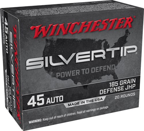 WINCHESTER SILVERTIP 45 ACP – 185GR HP 20RD 10BX/CS