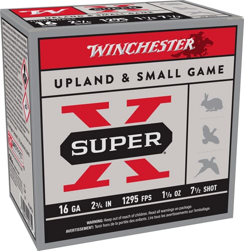 WINCHESTER SUPER-X 16GA 2.75″ – 1-1/8OZ #7.5 25RD 10BX/CS