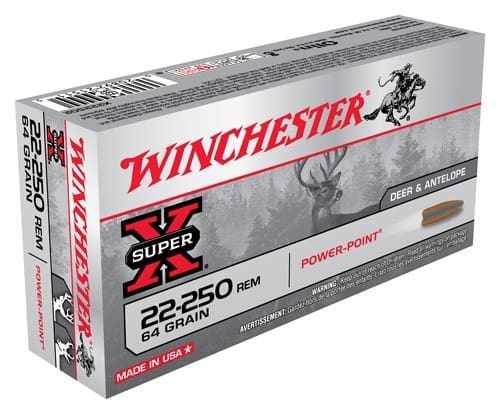 WINCHESTER SUPER-X 22-250 REM – 64GR POWER POINT 20RD 10BX/CS