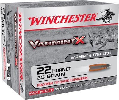 WINCHESTER VARMIT-X 22 HORNET – 35GR VARMINTER-X 20RD 10BX/CS