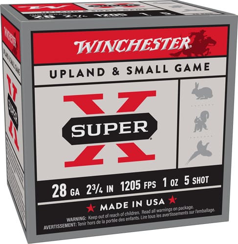 WINCHESTER SUPER-X 28GA 2.75″ – 1OZ #5 1205FPS 25RD 10BX/CS