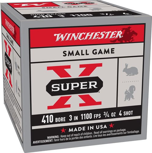 WINCHESTER SUPER-X 410 3″ – 3/4OZ #4 25RD 10BX/CS
