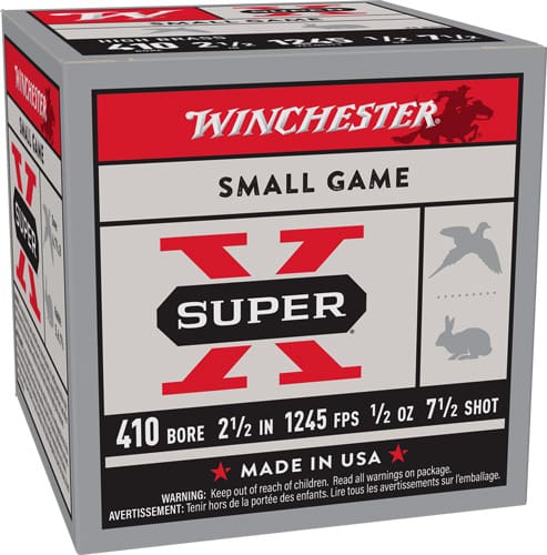 WINCHESTER SUPER-X 410 2.5″ – 1/2OZ #7.5 25RD 10BX/CS