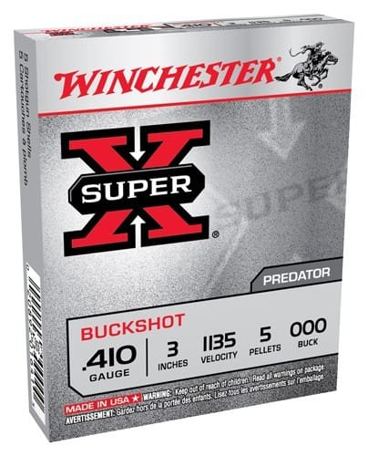 WINCHESTER SUPER-X 410 3″ 000 – BUCK 5 PELLET 5RD 50BX/CS