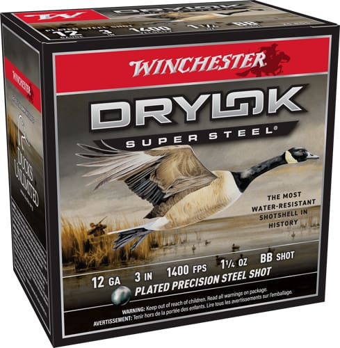 WINCHESTER DRYLOK 12GA 3″ – 1-1/4OZ #BB 25RD 10BX/CS