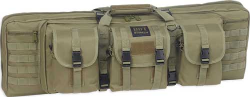 BULLDOG 37″ 2 GUN TACTICAL CSE – 3 LARGE ACCESSORY POCKETS GRN