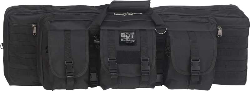 BULLDOG 43″ 2 GUN TACTICAL CSE – 3 LARGE ACCESS POCKETS BLACK