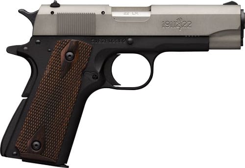 BROWNING 1911-22 22LR 4.25″ – FS MATTE GRAY/ROSEWOOD