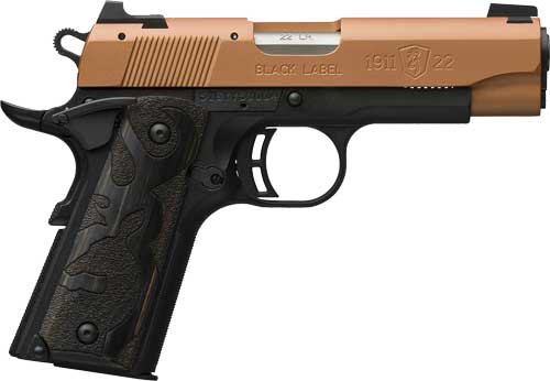 BROWNING 1911-22 BLACK LABEL – 22LR 3.58″ COMP BLACK/COPPER