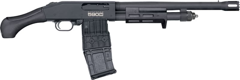 MOSSBERG 590M STANDOFF 12GA – 14.375″ 10RD 2.75″ BLUE/SYN
