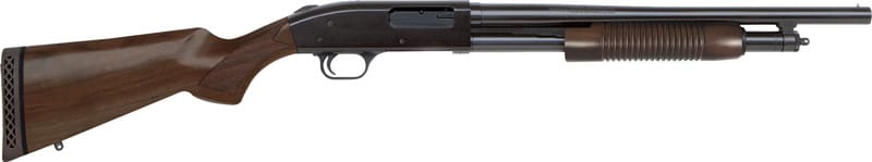 MOSSBERG 500 RETROGRADE 12GA – 3″ 18.5″ 6RD BLUED WALNUT