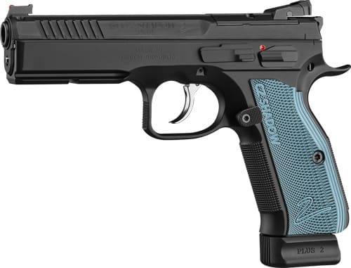CZ SHADOW 2 OR 9MM FS 19-SHOT – BLACK NITRIDE BLUE GRIP