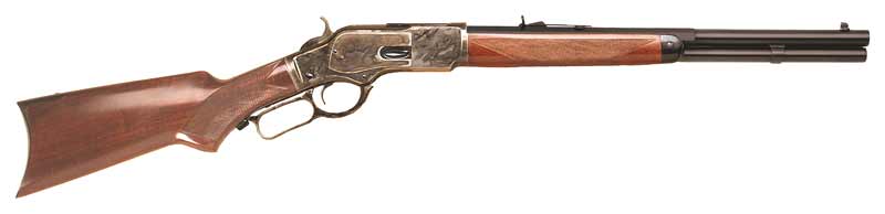 CIMARRON TX BRUSH POPPER 357 – 18″ OCT/RD BLUED P.GRIP WALNUT