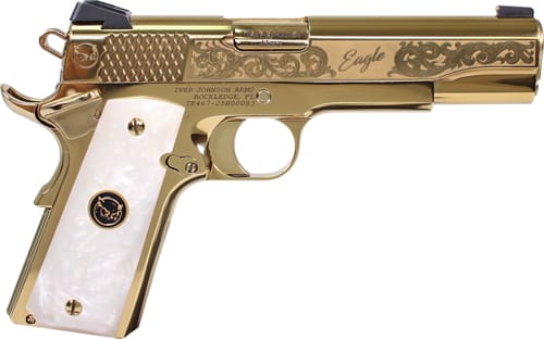 IVER JOHNSON EAGLE NOBLE WP – 1911 45ACP 8RD ENGRAVED GOLD